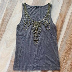 Massimo Dutti Cotton Embellished Tank Top